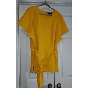 Lane Bryant Belted Lena Top - Yellow - Size 28 - New Without Tags